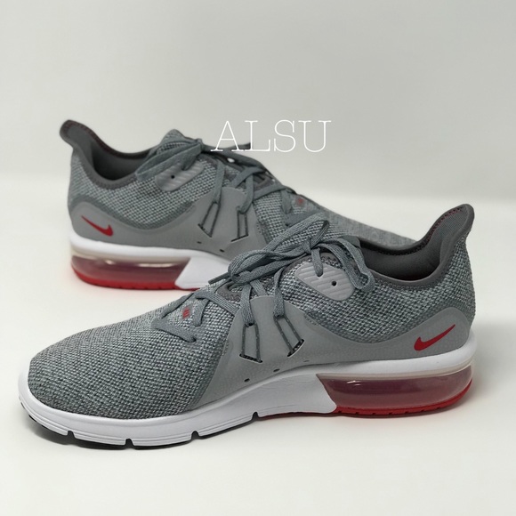 Nike Air Max Sequent 3 Cool Grey Red M AUTHENTIC - Picture 3 of 6